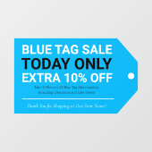 Blauwe sticker opruiming raamsticker (Vel)