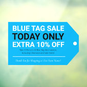 Blauwe sticker opruiming vensterfolie (Vel 3)