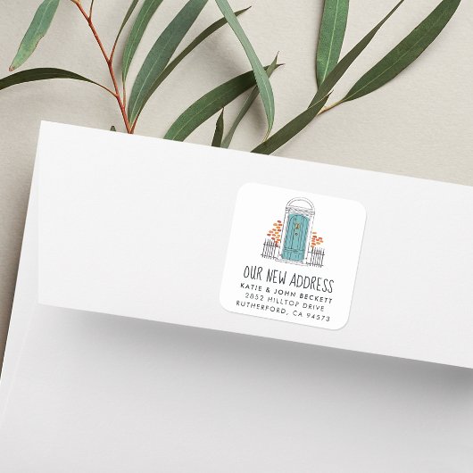 Blauwe Stickers voor het verplaatsen van deuren