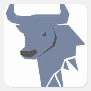 Blauwe Stier Dierenriem Sticker Modern