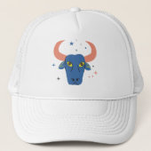 Blauwe stier trucker pet (Voorkant)