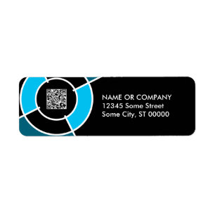 blauwe stieren QR-code Etiket