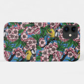 Blauwe stietvogels in de bloeiende kersenboom op b Case-Mate iPhone case (Achterkant (horizontaal))