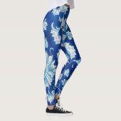 Blauwe  stijl Floral Art Leggings (Rechts)
