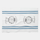 Blauwe stijl Franse zak met aangepaste naam Theedoek (Horizontaal)