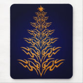 Blauwe stijlvolle kerstboom - Muismat (Voorkant)