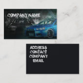 blauwe , stijlvolle sportwagen visitekaartje (Voorkant / Achterkant)