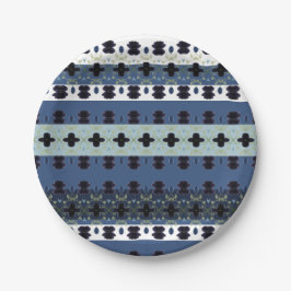 Blauwe stijlvolle streep papieren bordje