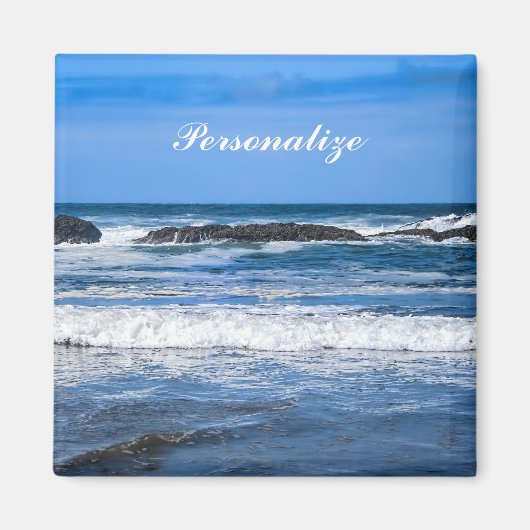 Blauwe Stille Oceaan met naam Magneet (Voorkant)