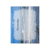 Blauwe Stille Oceaan met naam Notitieblok (Linkerzijde)