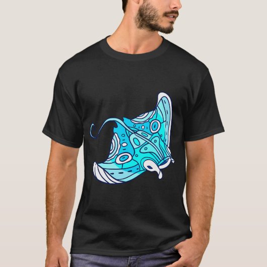 Blauwe stingray (Manta) T-shirt (Voorkant)
