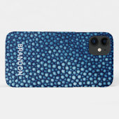 Blauwe Stingray Skin Print Naam gepersonaliseerd Case-Mate iPhone Case (Achterkant (horizontaal))