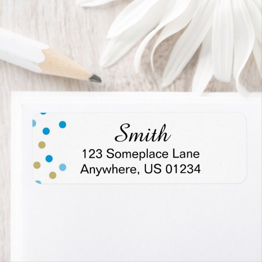 Blauwe stip adreslabels etiket (Insitu)