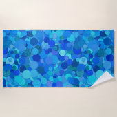 blauwe stip confetti - badhanddoek (Voorkant)