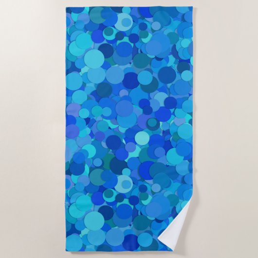 blauwe stip confetti - badhanddoek (Voorkant)