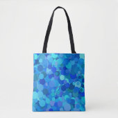 blauwe stip confetti canvas tas (Voorkant)