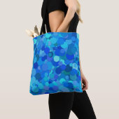 blauwe stip confetti canvas tas (Dichtbij)