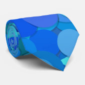 blauwe stip confetti das (Opgerold)