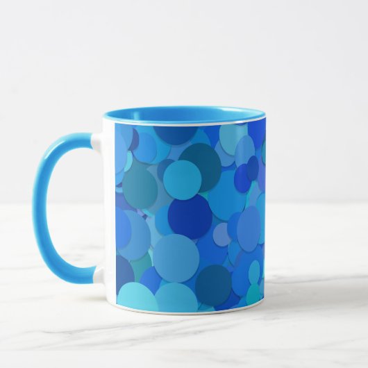blauwe stip confetti koffiemok mok (Links)