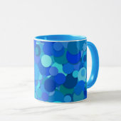 blauwe stip confetti koffiemok mok (Voorkant rechts)