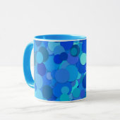 blauwe stip confetti koffiemok mok (Voorkant links)