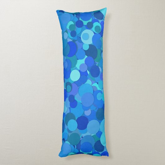 blauwe stip confetti kussen (Achterkant (Verticaal))