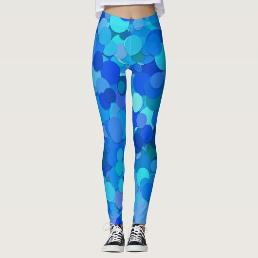 blauwe stip confetti leggings (Voorkant)