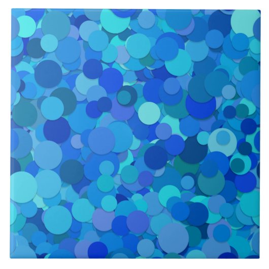 blauwe stip confetti tegel tegeltje (Voorkant)