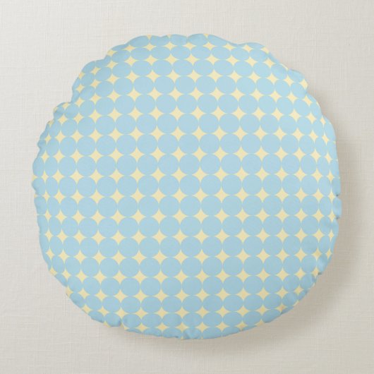 Blauwe Stip Geometrische Worp Kussen - Rond (Voorkant)
