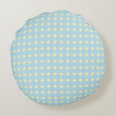 Blauwe Stip Geometrische Worp Kussen - Rond (Achterkant)