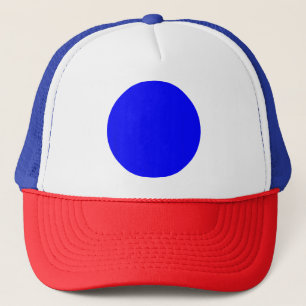 Blauwe stip in een rode staat Nebraska Stem Harris Trucker Pet