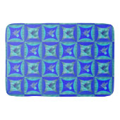 Blauwe stip in het gat in de schuurdeur badmat (Voorkant)