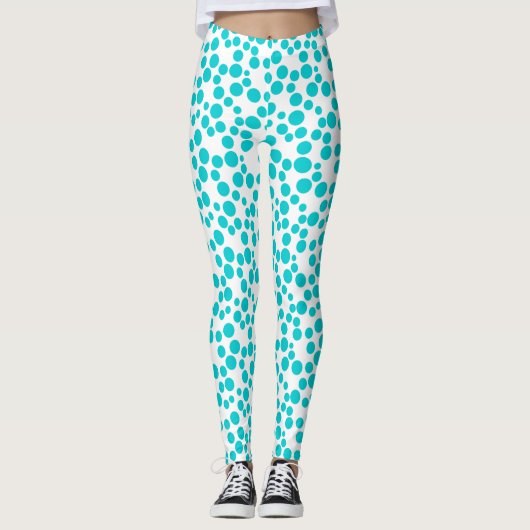 Blauwe stip leggings (Voorkant)