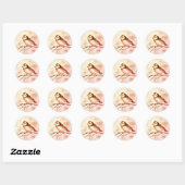Blauwe stip ronde sticker (Vel)