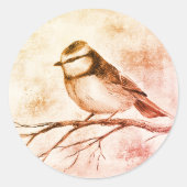 Blauwe stip ronde sticker (Voorkant)