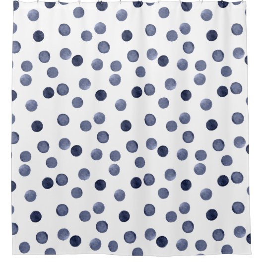 Blauwe stip. waterverf douchegordijn (Voorkant)