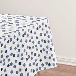 Blauwe stip. waterverf tafelkleed