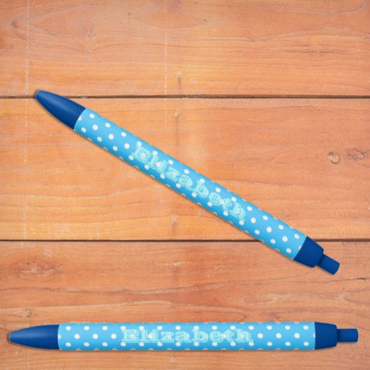 Blauwe Stip Zwarte Inkt Pen