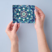 Blauwe stipkunst mandala flyer (Hand)