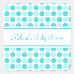 Blauwe Stippen Baby shower Favor Stickers