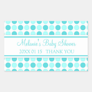 Blauwe Stippen Baby shower Favor Stickers