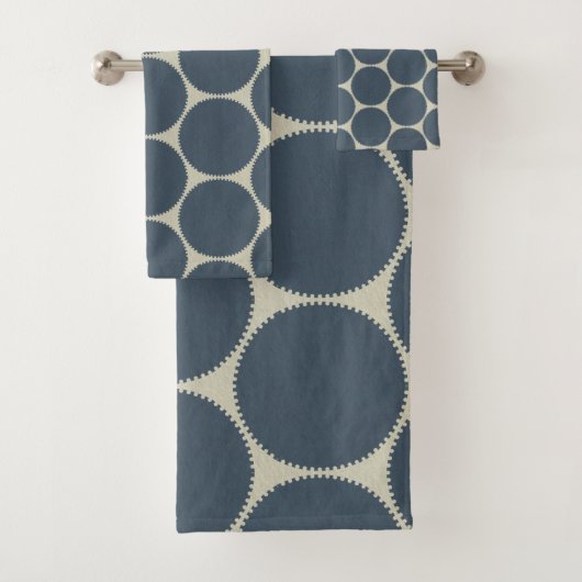 Blauwe Stippen Bad Handdoek (Insitu)