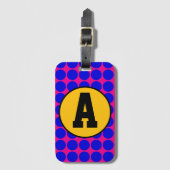 Blauwe stippen bagagelabel (Voorkant (verticaal))