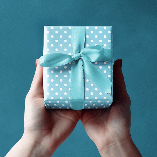 Blauwe Stippen Cadeaupapier