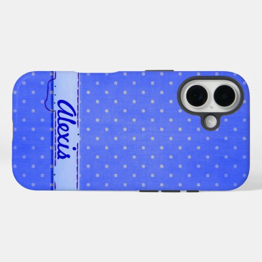 Blauwe Stippen Case-Mate iPhone Case (Achterkant (horizontaal))