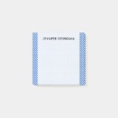 Blauwe Stippen/cirkelpatroon + aangepaste naamnoti Post-it® Notes (Voorkant)
