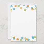 BLAUWE STIPPEN CONFETTI | BIRTHDAY-INVITATIE VAN K KAART (Achterkant)