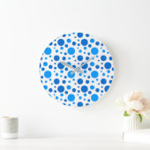 Blauwe Stippen en Cirkels Wandklok (Huis)