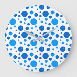 Blauwe Stippen en Cirkels Wandklok