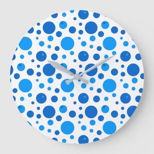 Blauwe Stippen en Cirkels Wandklok (Voorkant)